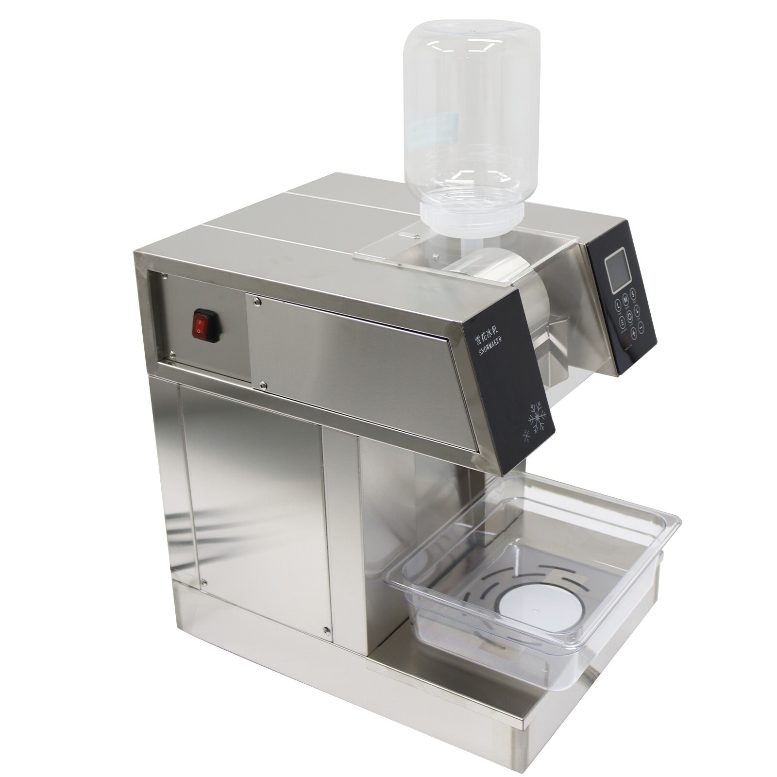 110V Water Cooled Snowflake Ice Machine,408bs/24H Snow Cone Shaved Maker
