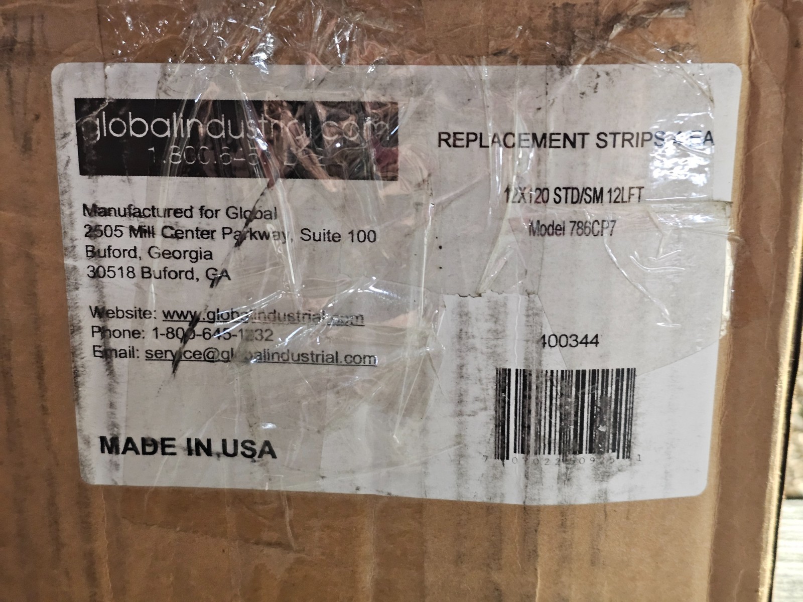 (QTY 4) Global Industrial 12″ x 12′ Standard Clear Strip for Strip Curtain Doors