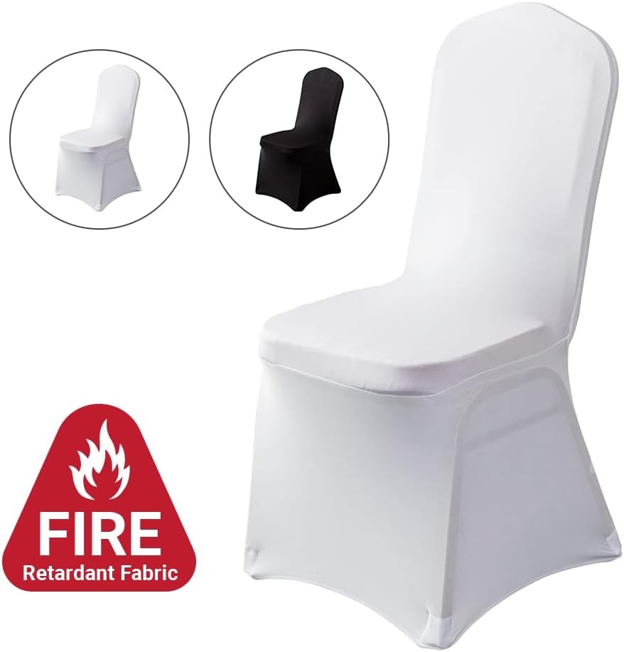 BEGOODTEX Flame Retardant Chair Covers Spandex Stretch Polyester Fabric Black