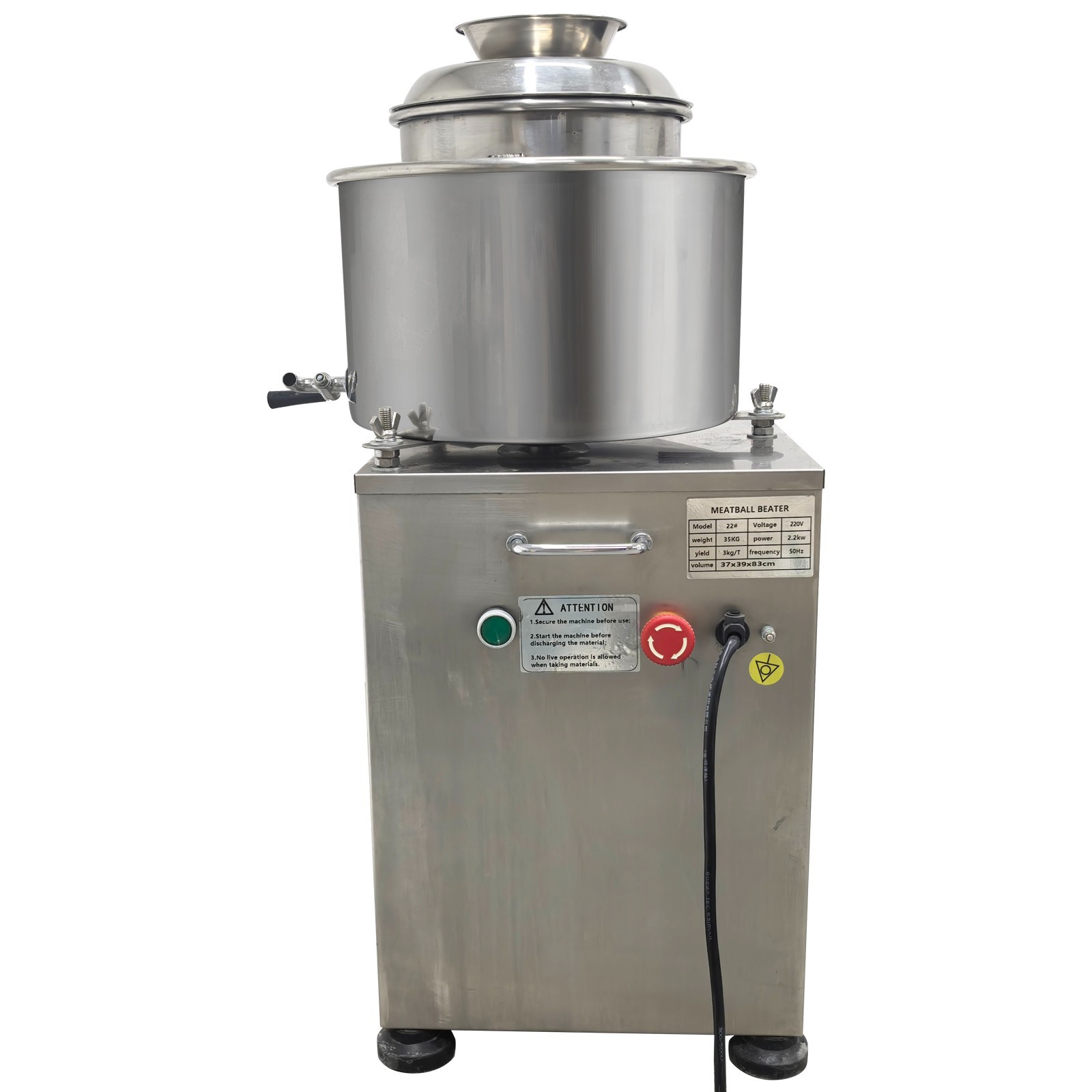 220V Commercial Meatball Beating Meat Puree Making Machine Stainless 2200W