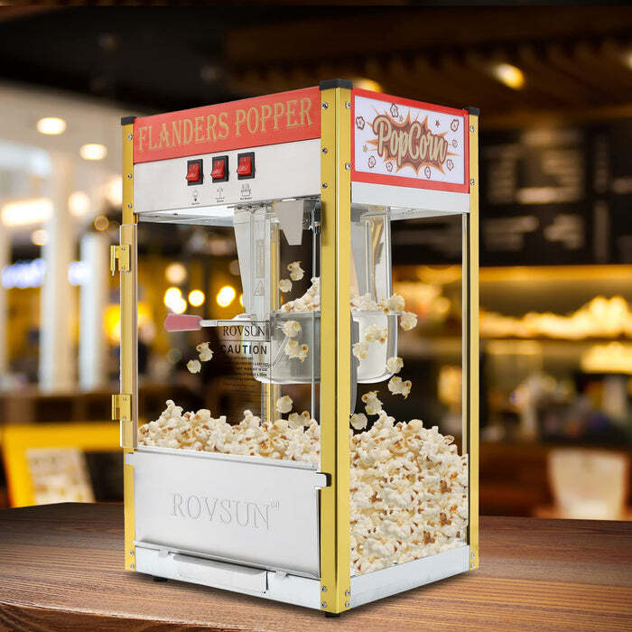 Commercial Popcorn Popper Machine 8 Oz Countertop Popcorn Maker 850W 32 Cups