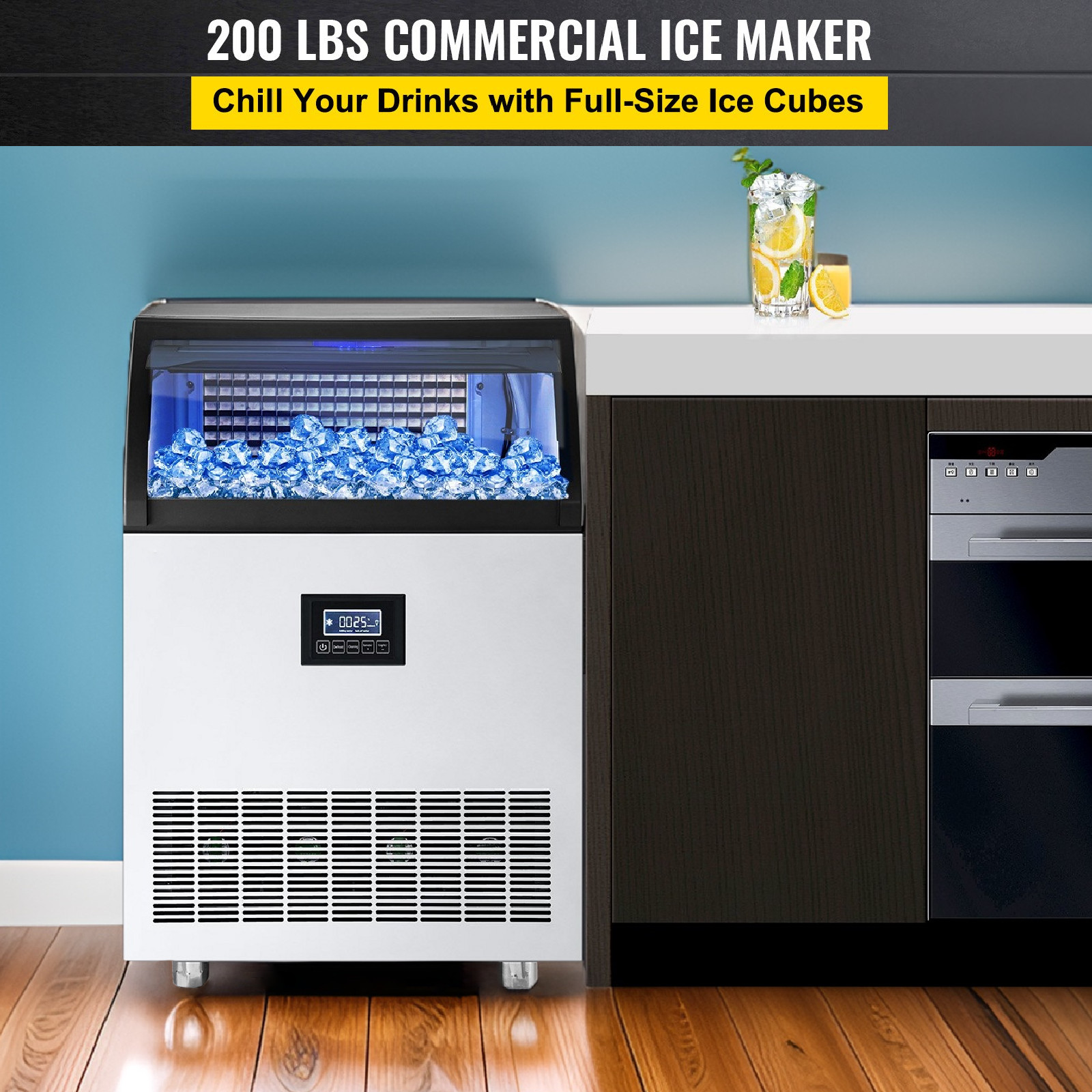 200LBS / 24H Premium Quality Ice Maker Cube Type Ice Machine