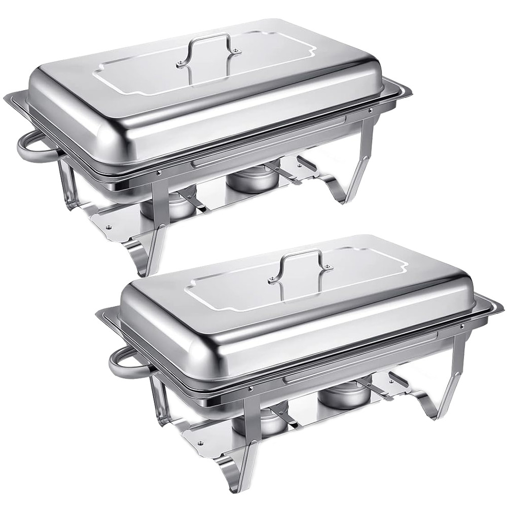 6 Pack Stainless Steel Chafer Chafing Dish Sets Catering Food Warmer 8 QT