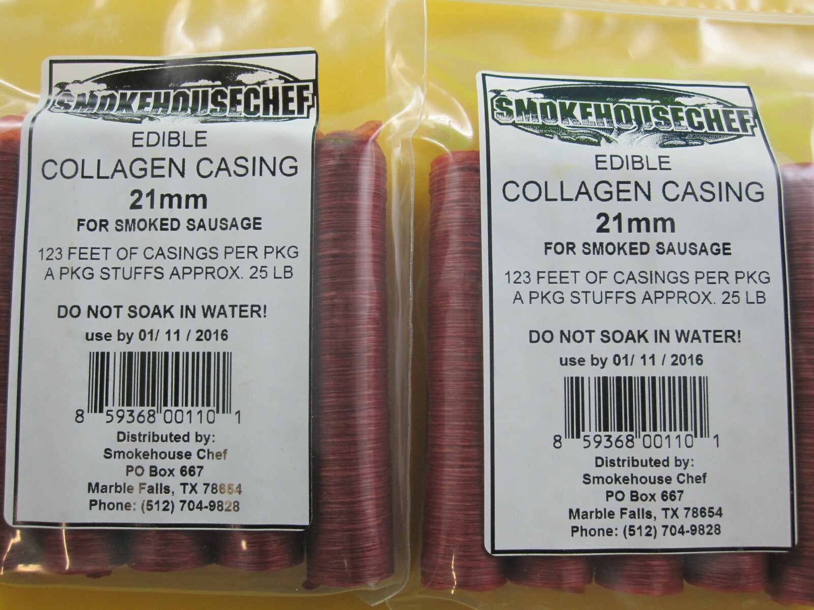 21 mm Snack Stick CASINGS for 50 lbs Edible BEEF Collagen slim pepperoni sausage