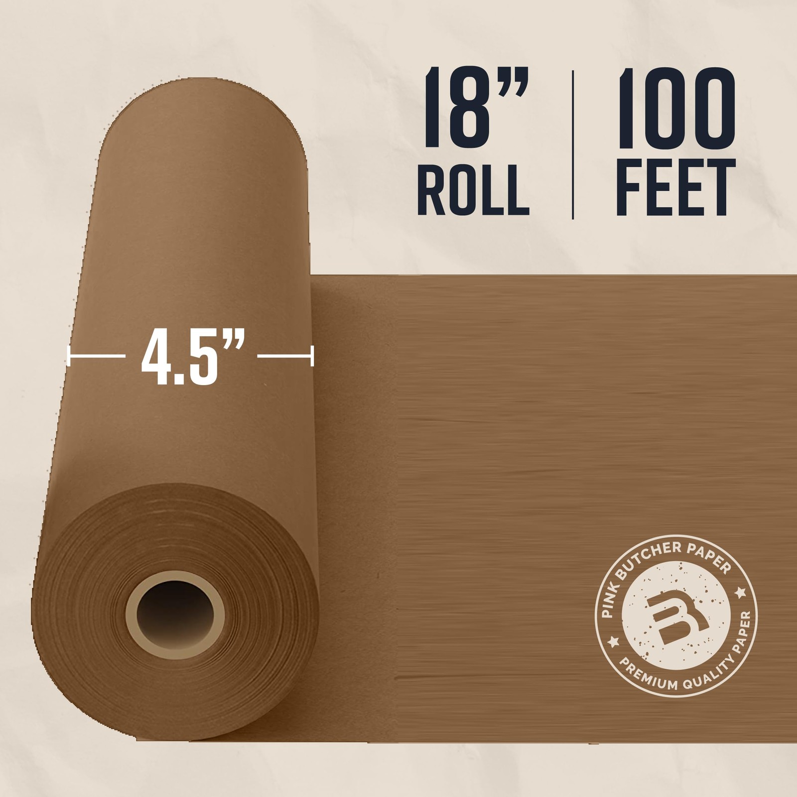 Rollo De Papel De Carnicero Marron Kraft – Rollo De Papel Marron De 18 Pulgadas