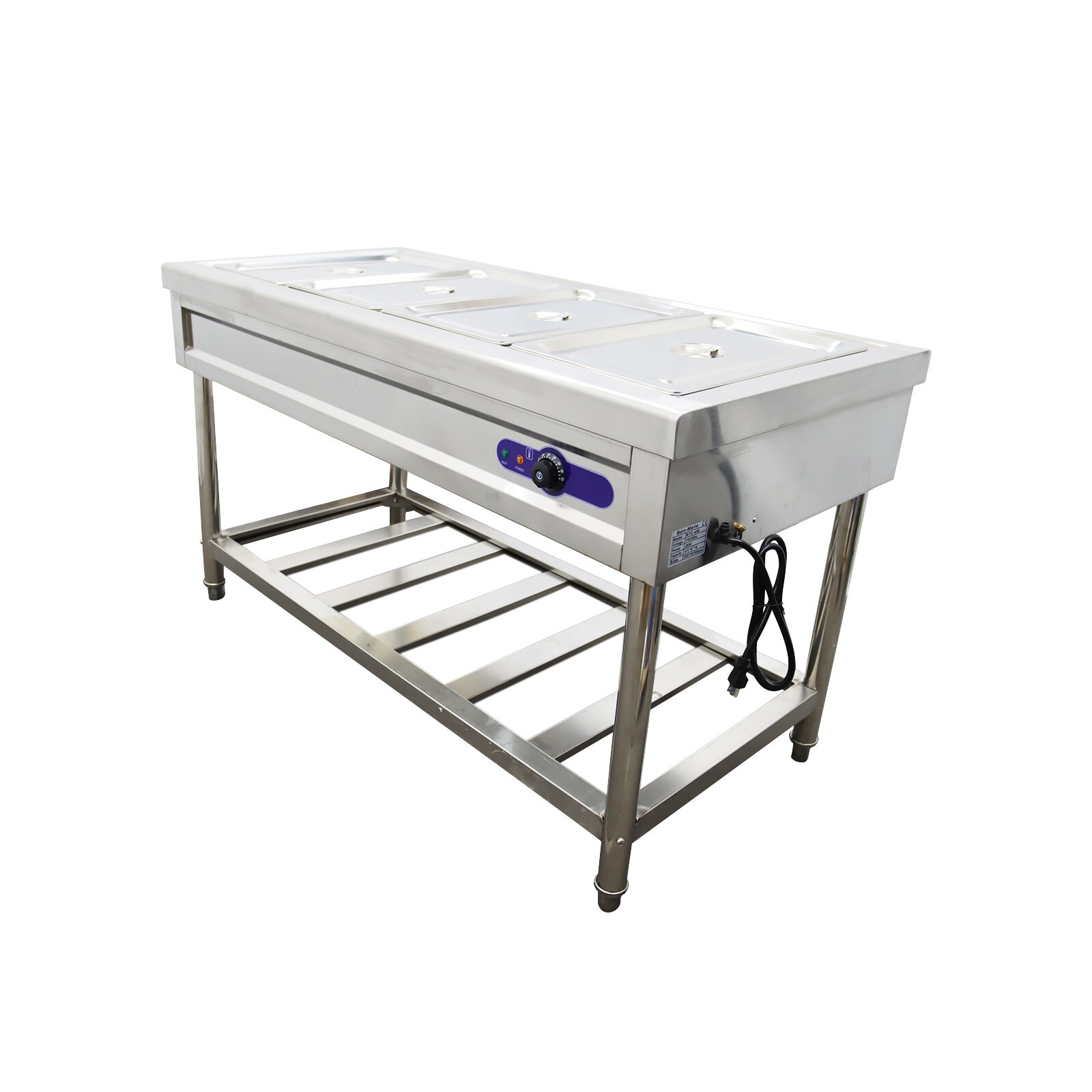 Commercial 4-Pans Bain-Marie Buffet Steam Table Buffet Food Warmer 110V 1500W