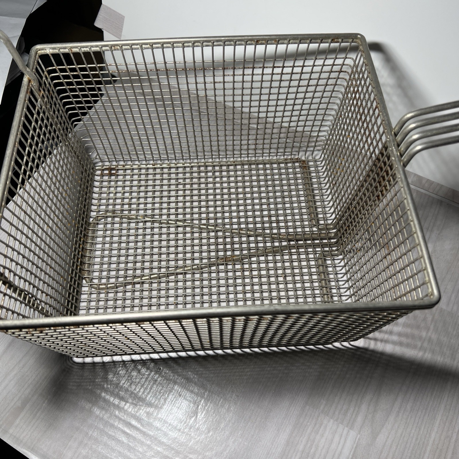 Fryer Basket with Front Hooks Metal Handle 20 1/2″L x 8 3/4″W x10L x5 1/4Tall