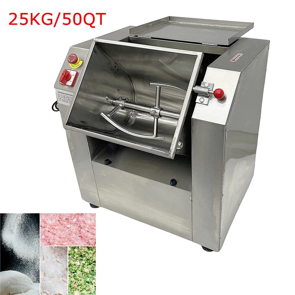 PreAsion 25KG Commercial Dough Mixer 110V Electric Dough Mixing Machine 50QT New