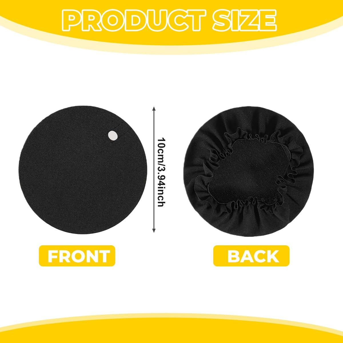 5PCS 4Inch Reusable Drink Cover Washable 10cm4in diameter, Black