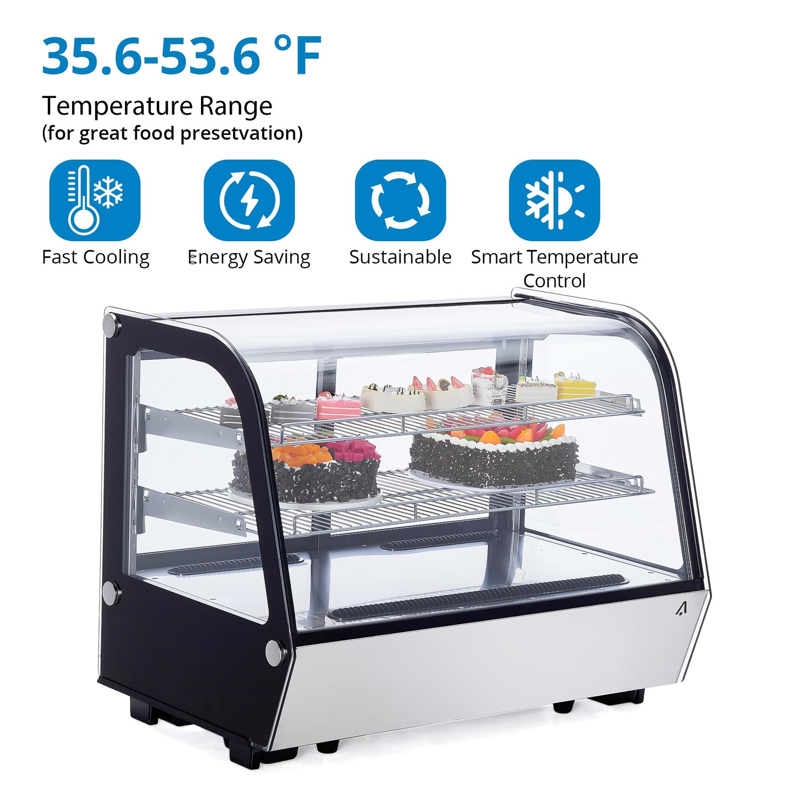 4.6 Cu.Ft Countertop Refrigerated Display Case Bakery Merchandiser Refrigerator
