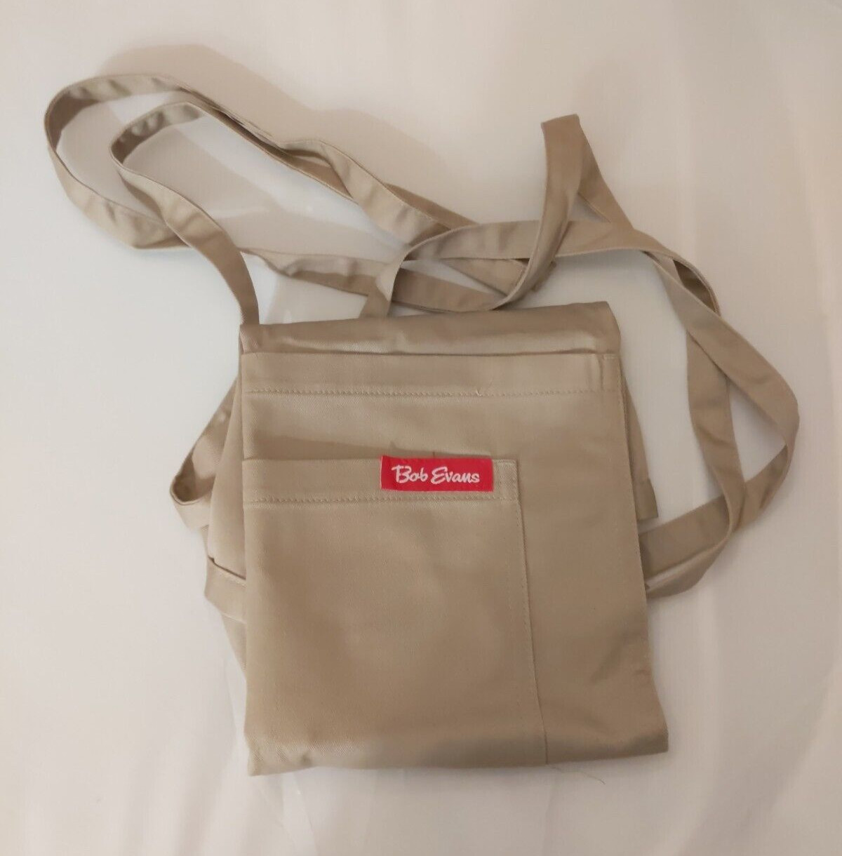 Bob Evans Khaki Beige Canvas Restaurant Waiter Waitress Server Apron NEW!