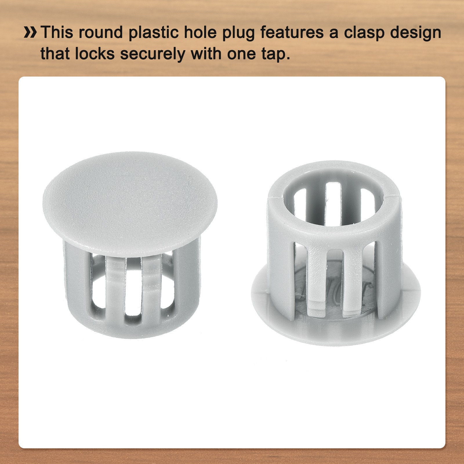 32Pcs 10mm Light Gray Nylon Plastic Round Locking Hole Plugs Insert End Cap