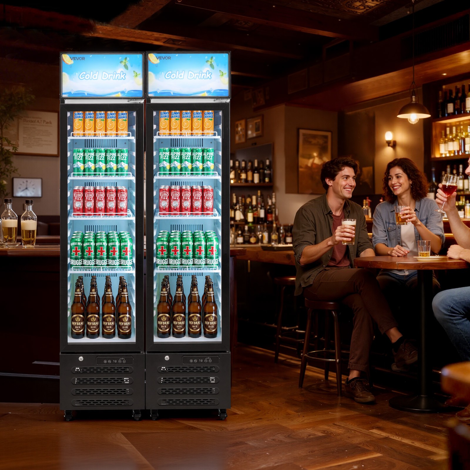 VEVOR Commercial Merchandiser Refrigerator 7.5 Cu.Ft Upright Beverage Cooler