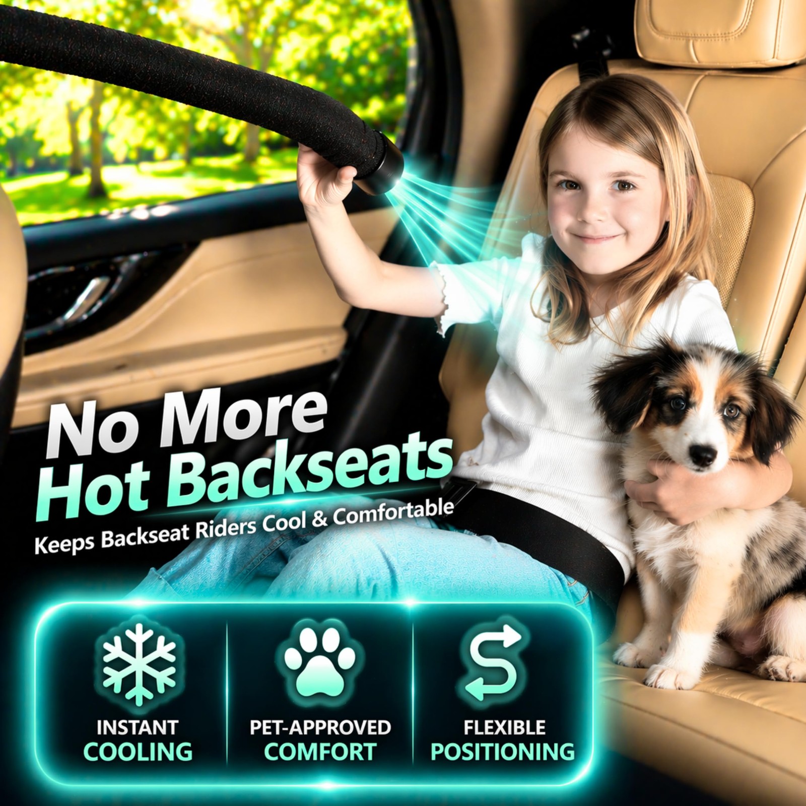 Car AC Vent Extender | Air Vent Hose for Backseat | Directs Cool or Hot Air t…