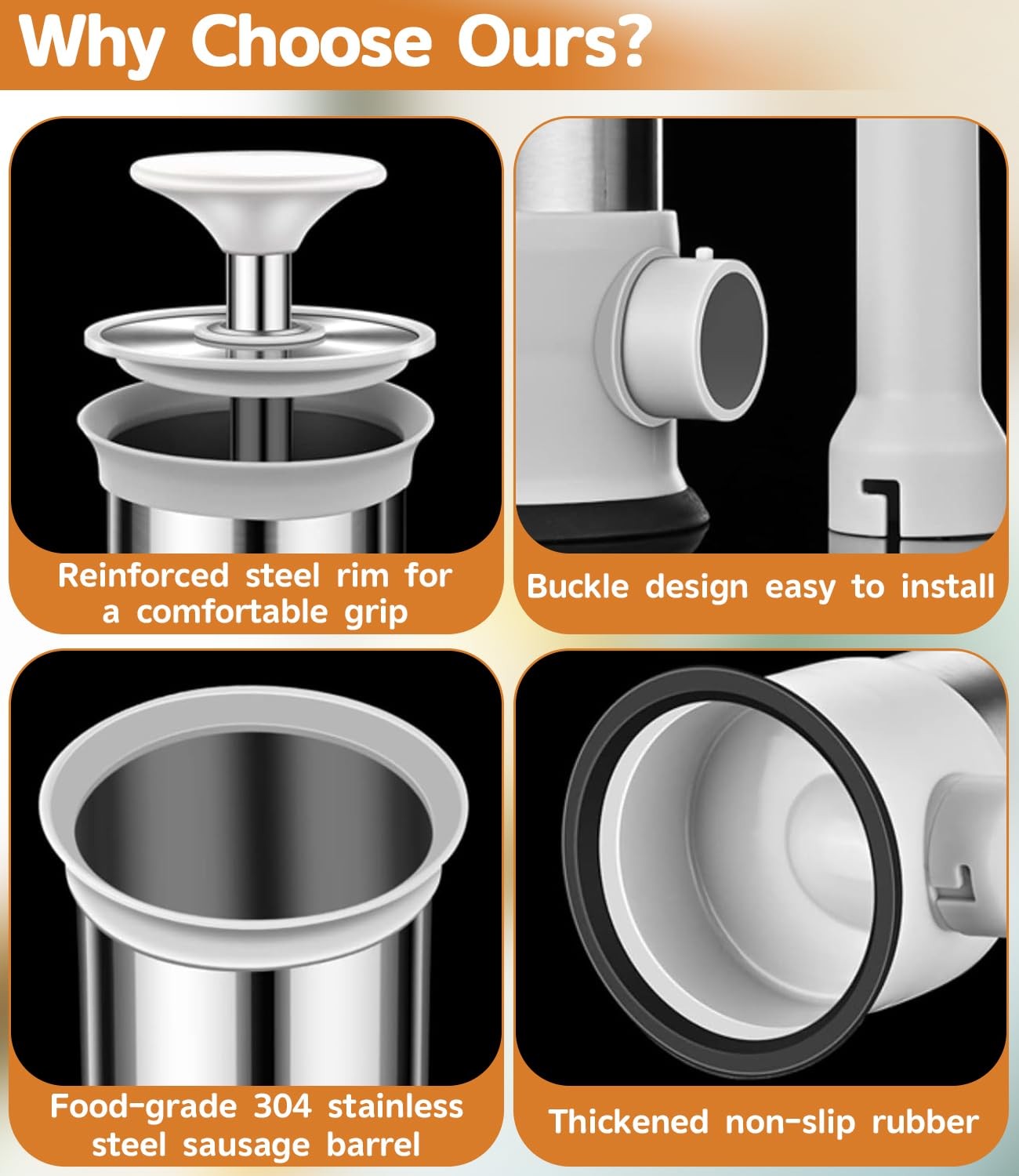 Sausage Stuffer Machine Vertical Sausage Maker, 2025 New Stainless Steel Homemad