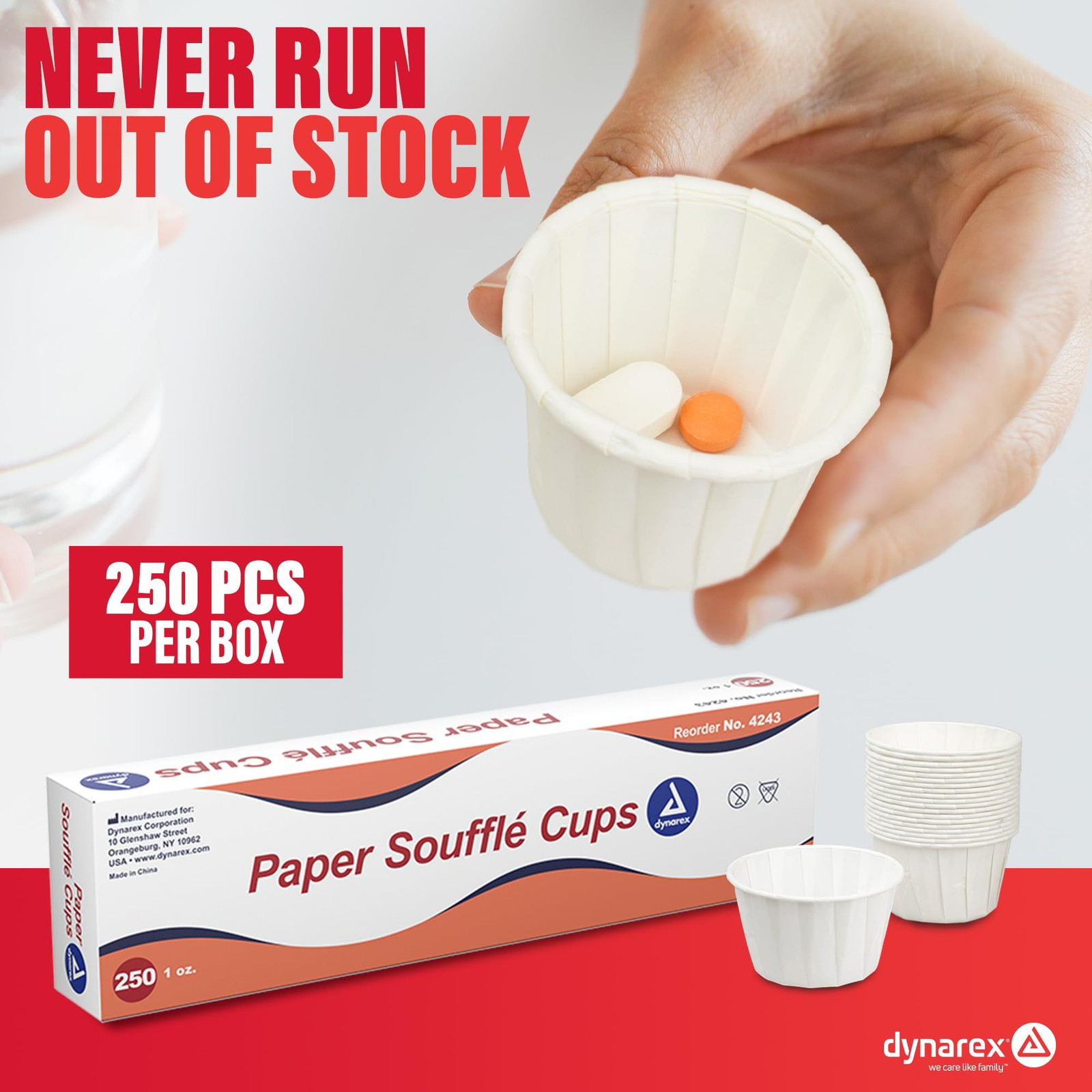 Dynarex Paper Medicine Cups – 1 oz Disposable Souffle for Pills & Meds…