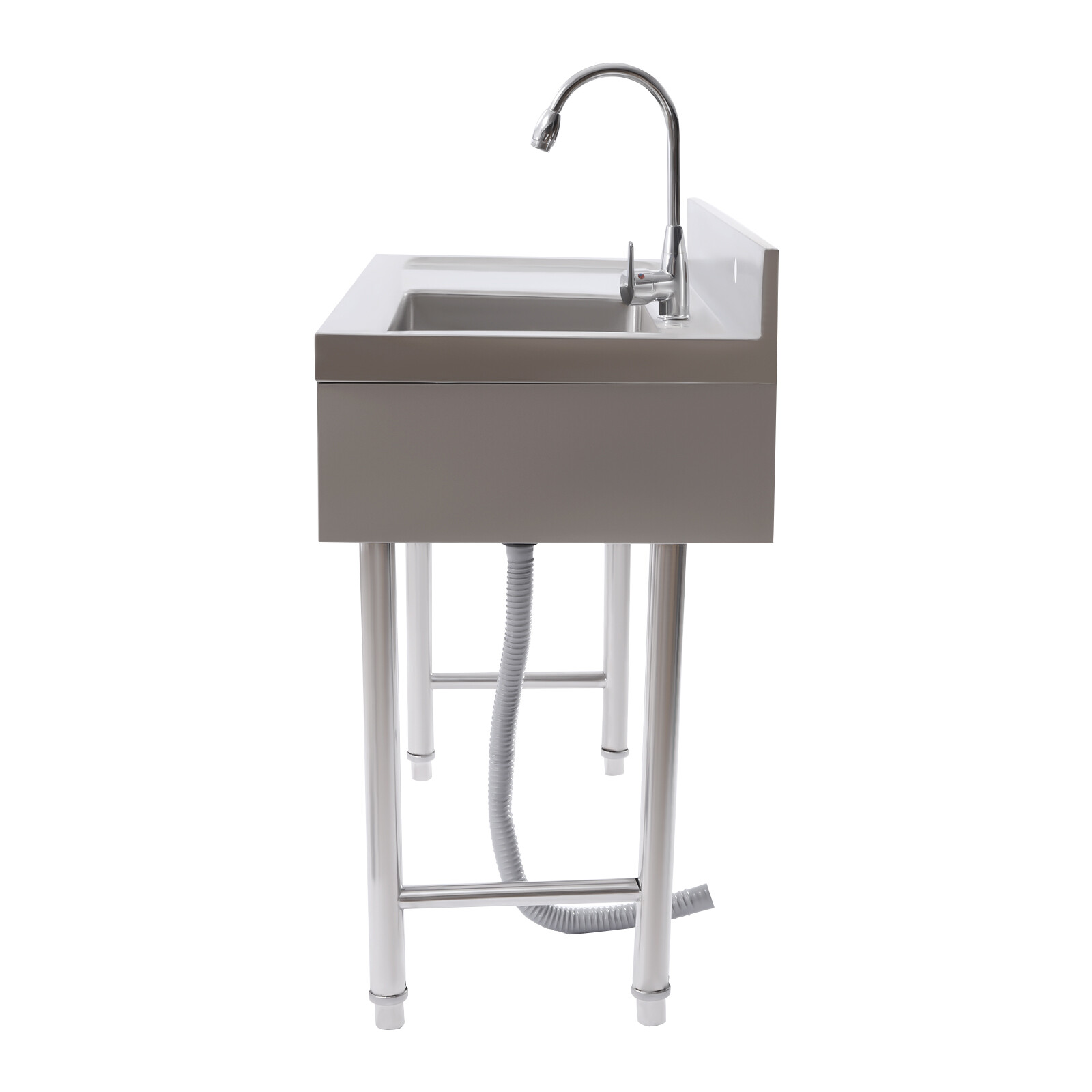 Stainless Steel Utility Sink Single Bowl Free Standing Kitchen Sink Farmhouse