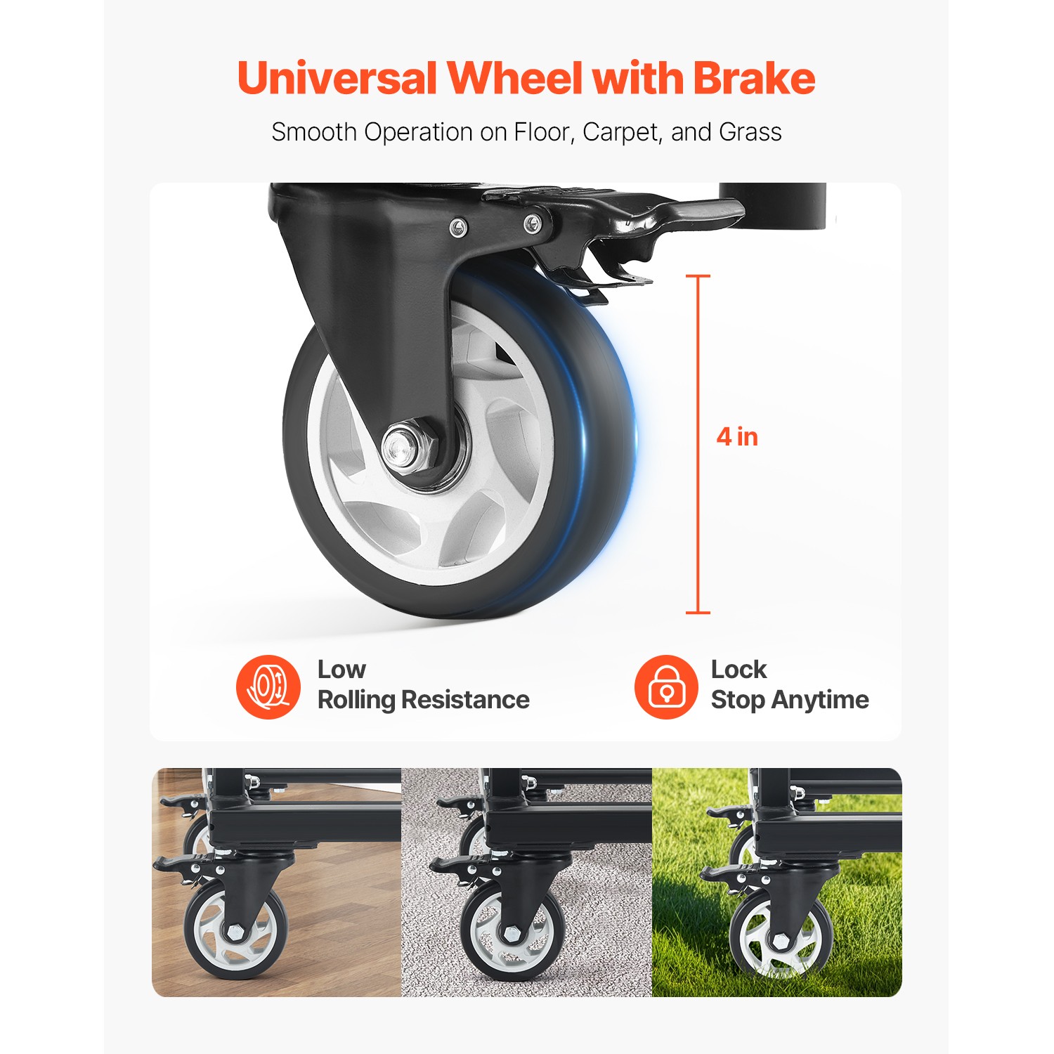 Uimoso Chair Storage Cart for 60 Seats with 500LBS Wheels/Locks