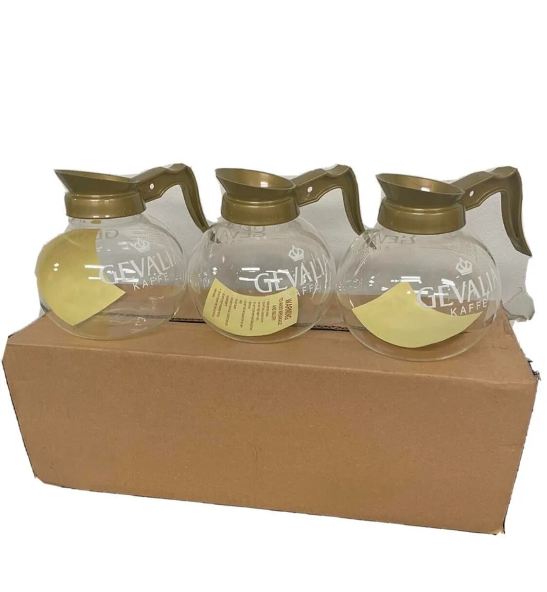 Commercial Coffee Carafes, Gevalia, Set of 3 Pots, 12 Cup Dispenser Decanter NEW