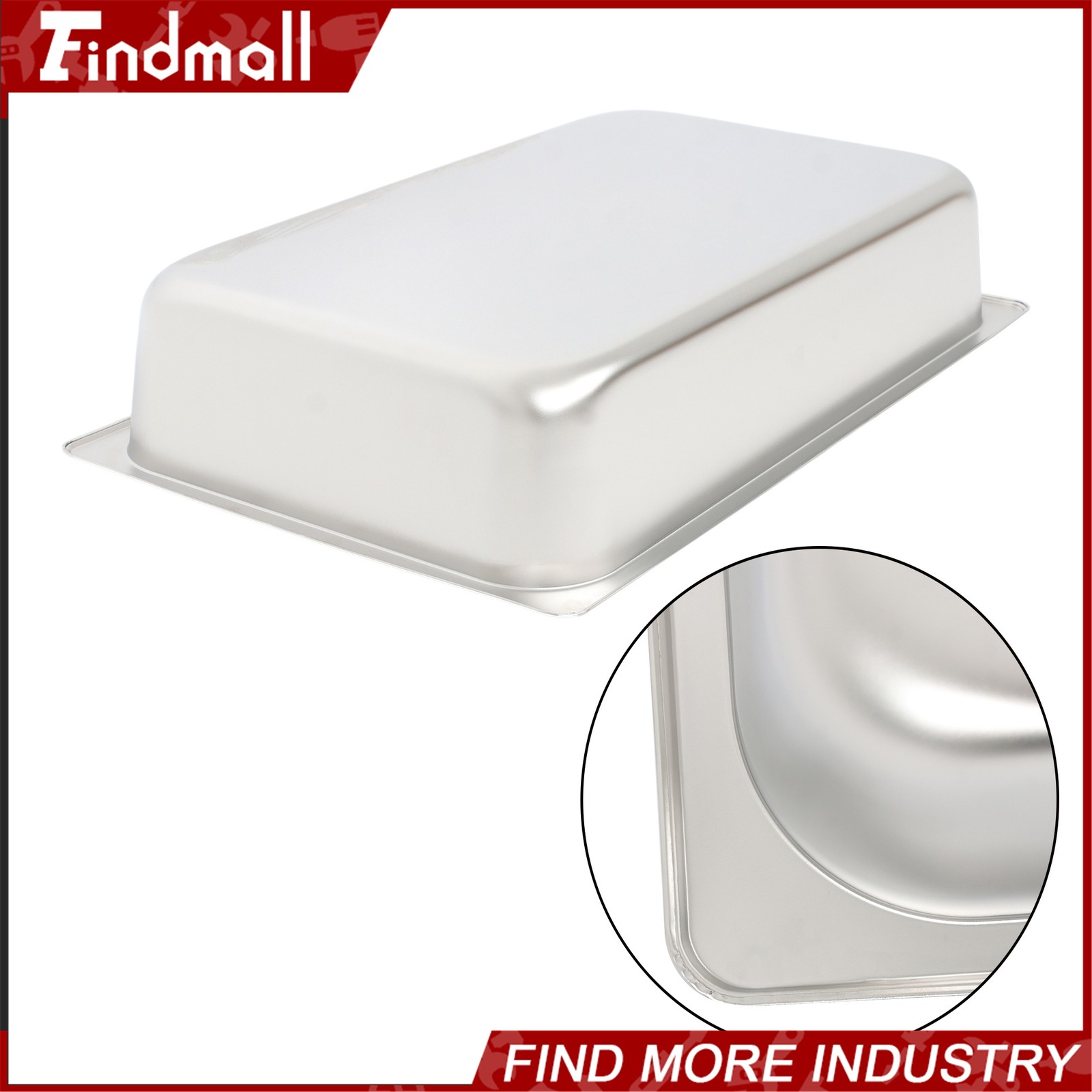 Findmall 6 Pack 4″ Deep Steam Table Pan Hotel Pans Food Prep Stainless Steel