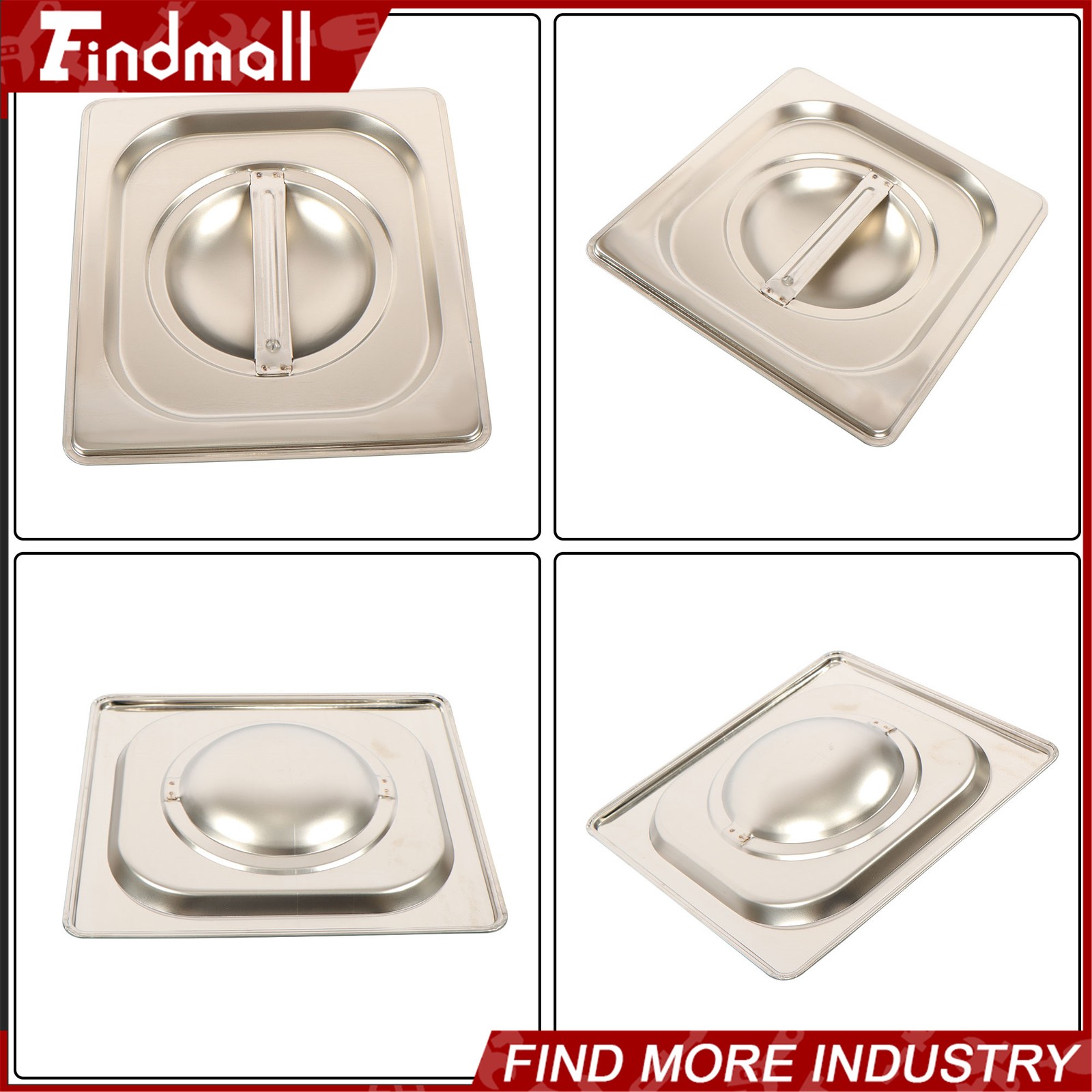 Findmall 6 Set Hotel Pan 1/6 Size Stainless Steam Table 6 Inch Deep with Lid