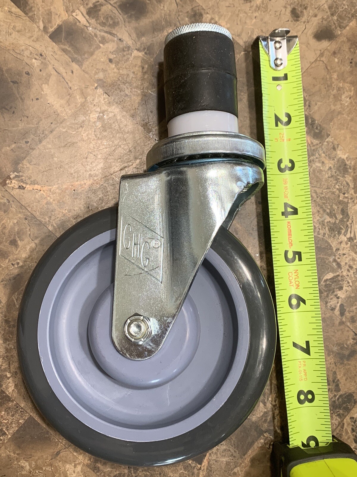 CHG OEM # CMS3-5BPN, 5″ Swivel Stem Caster 1-1/2″ OD 300 lb. Capacity – Pictured