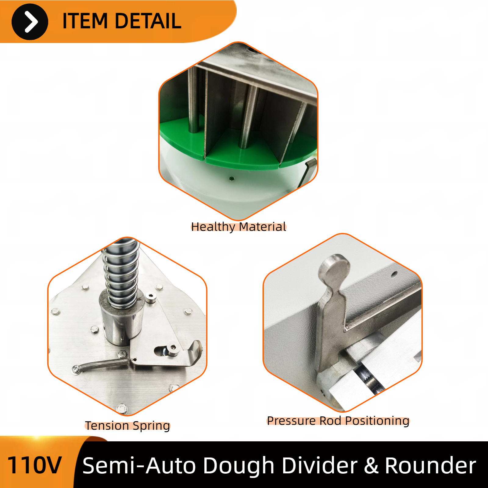 Semi-Automatic Dough Cutting Machine 14 Block Dough Divider & Rounder 100-180g