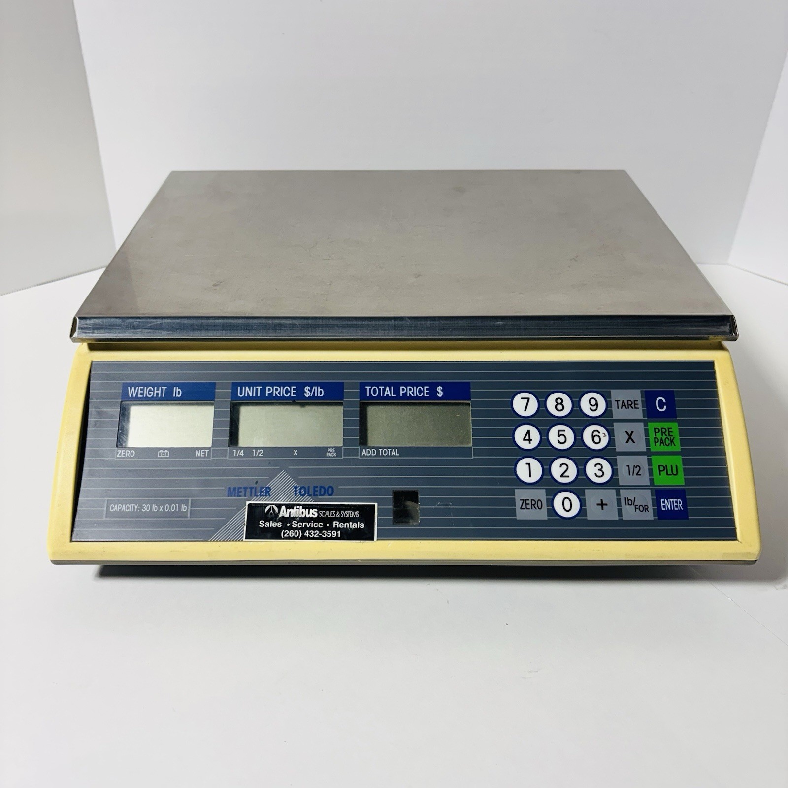 Mettler Toledo 8433 Digital Price Computing Deli Scale 30lb Front Rear Display
