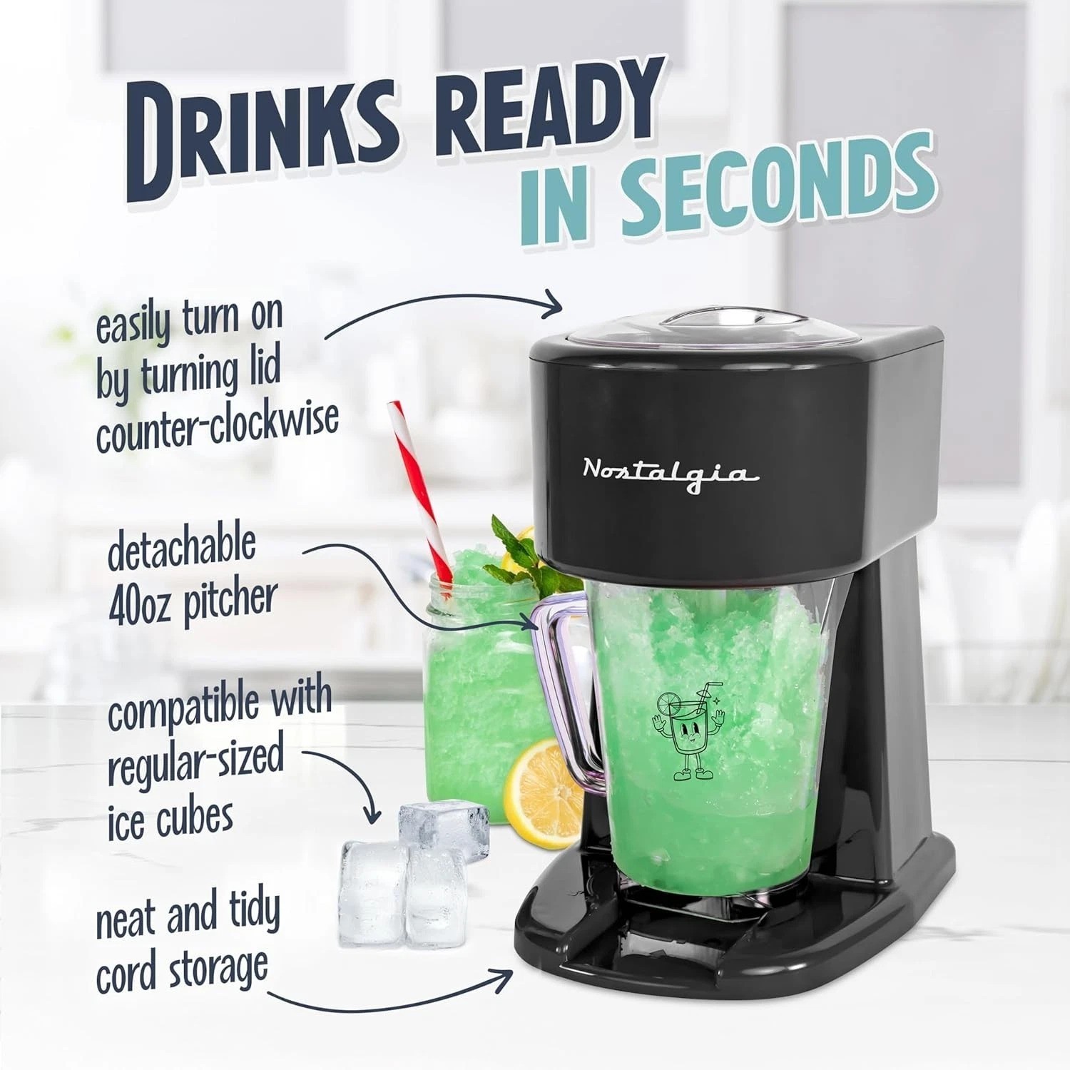 Automatic Mixing Slushie Machine – 40oz Capacity for Cocktails & Margaritas