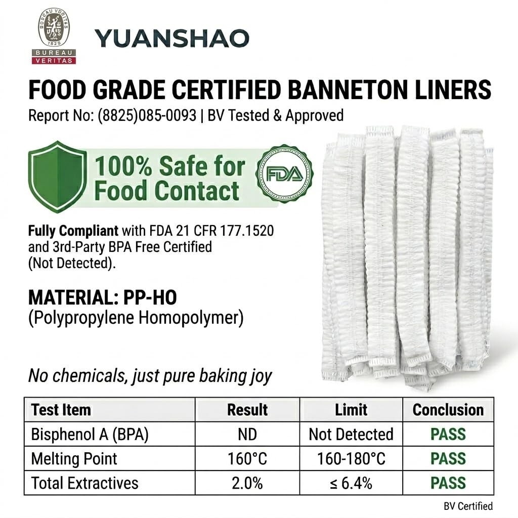 50 Pcs White Banneton Bread Proofing Basket Non Woven Liners