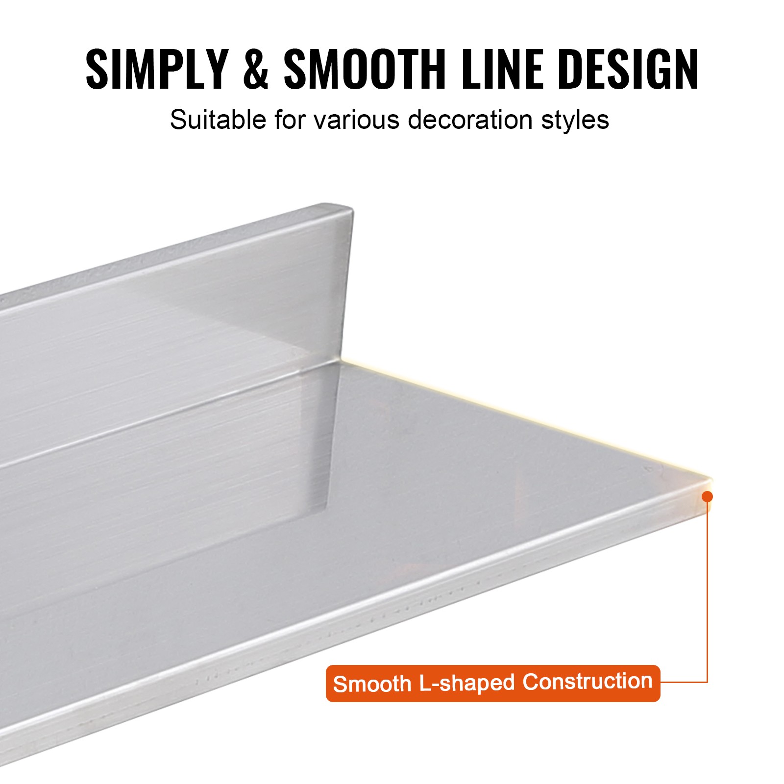 2PCS 30″ x 8.6″ Stainless Steel Wall Mounted Shelf Kitchen Restaurant Shelving