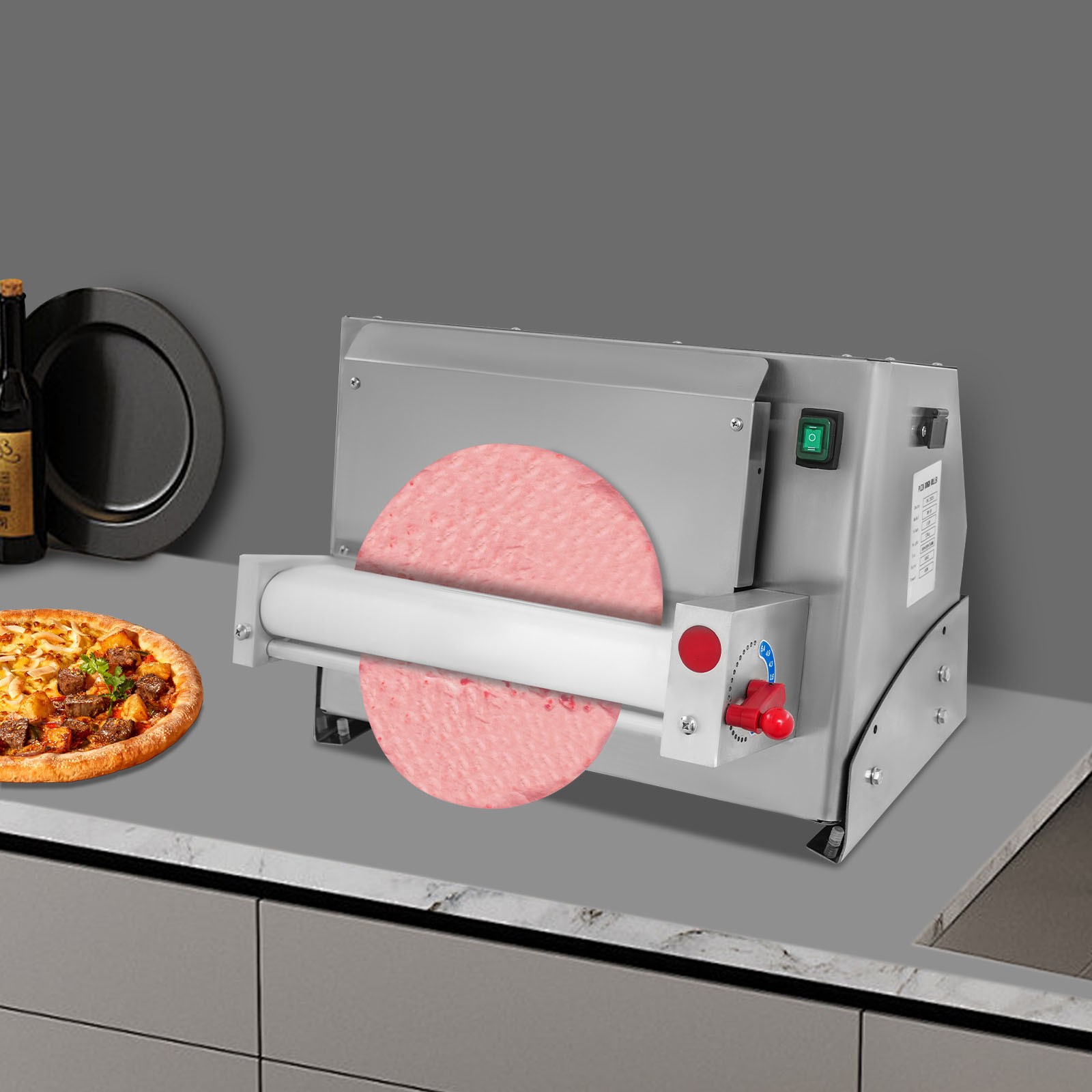 1mm-5.5mm Automatic Pizza Press Shaping Machine Electric Pizza Dough Machine