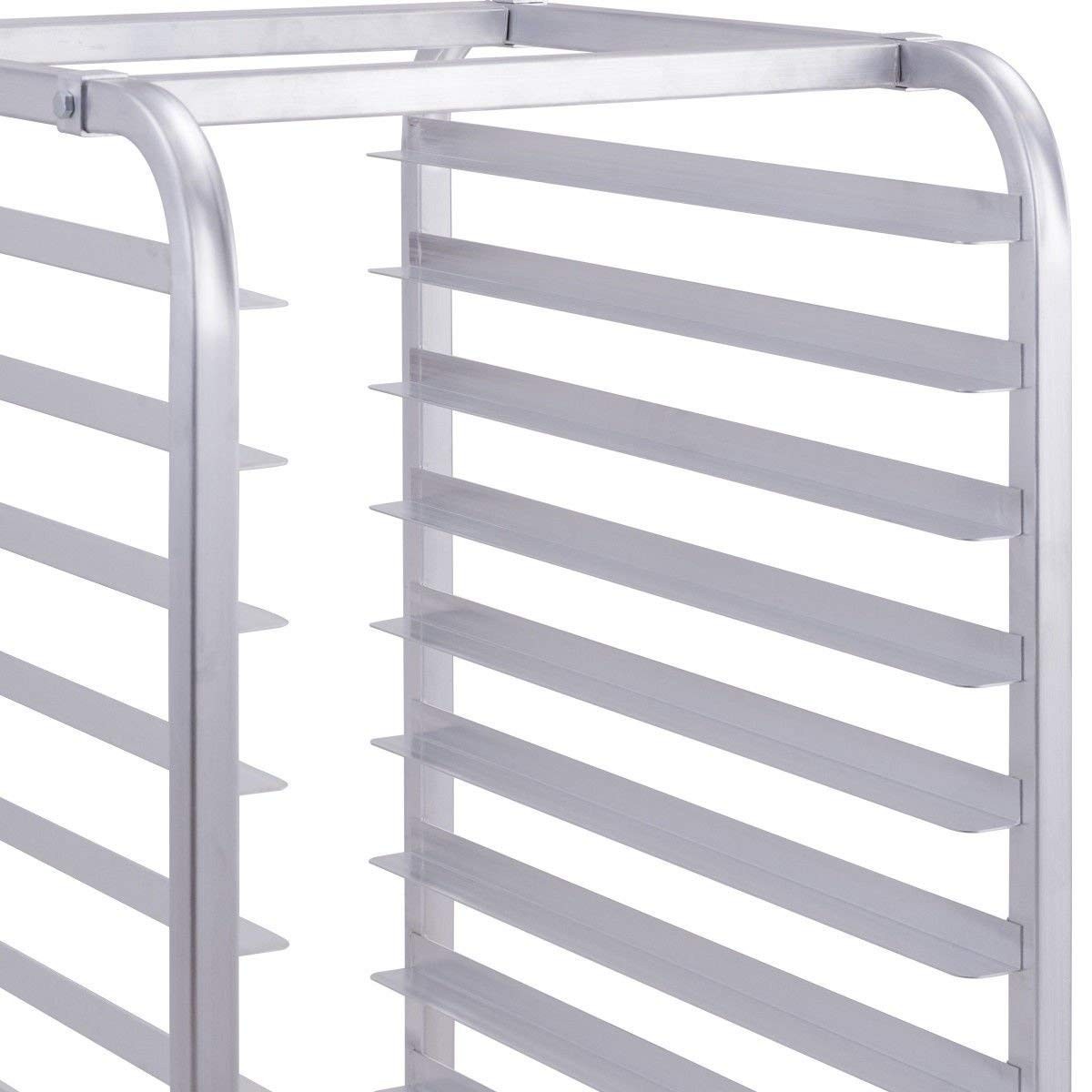 10 Tier Aluminum Bakery Rack, Commercial Kitchen Bun Pan Sheet Pan Rack, Mobi…