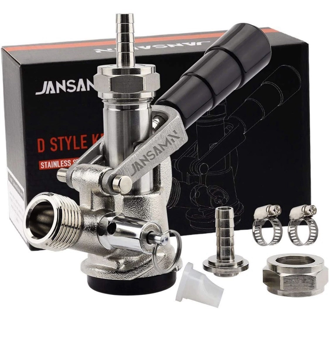 Keg Coupler, Sankey D Tap with 304 Stainless Steel Probe, Keg Coupler D System w