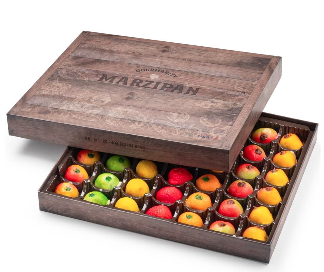 Gourmanity Marzipan Candy Gift Box, 42 Delicious 23.7 x 3.1 x 27.4 cm