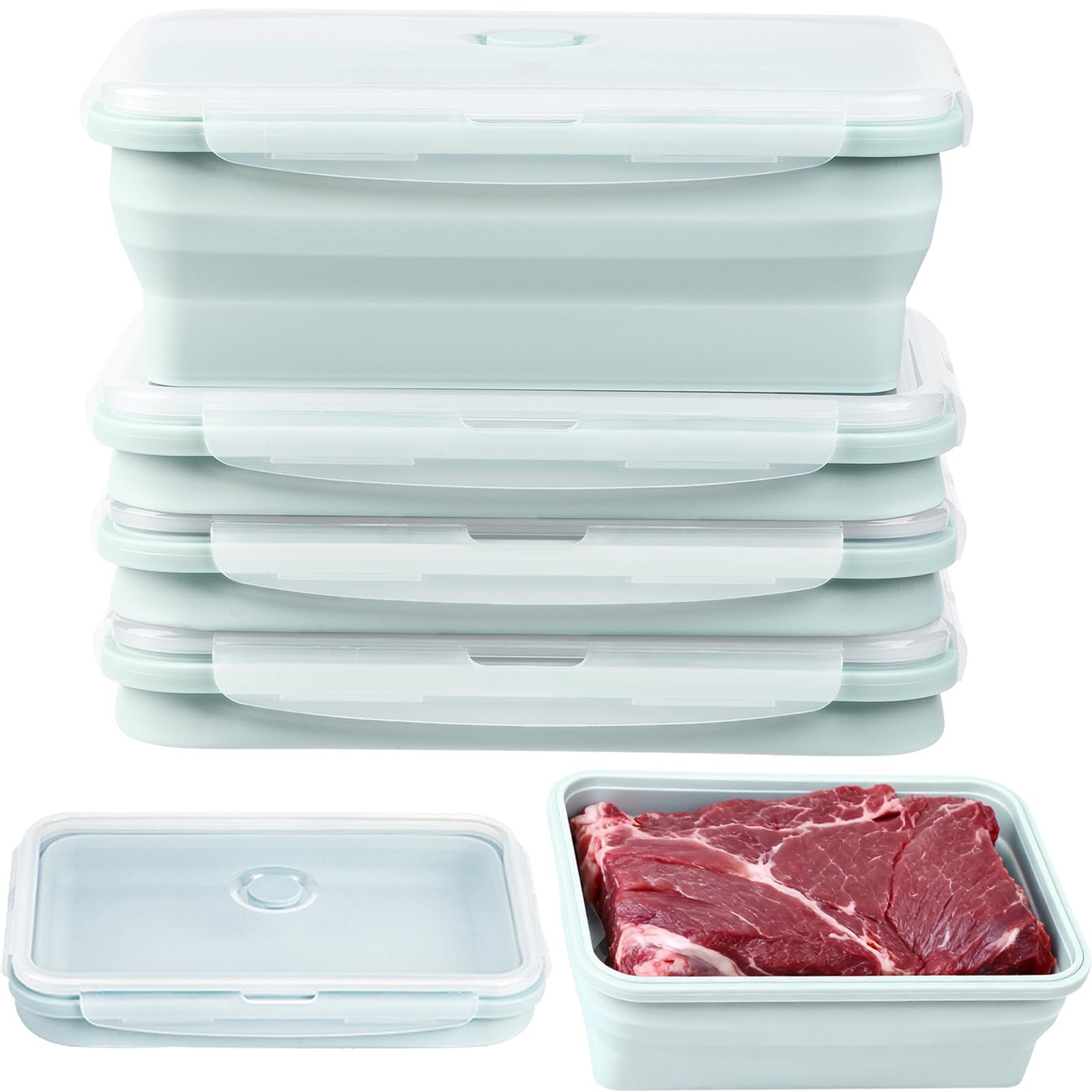 Cuisitool Extra Large Silicone Food Storage Containers Lids 4 Pack Set