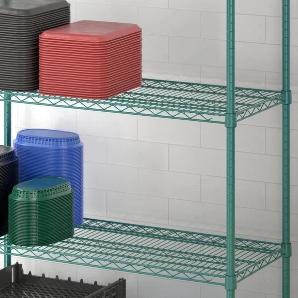 (2 PK) Green Epoxy Wire Shelving Sections 30in Depth 7 Sizes Walk In Cooler NSF