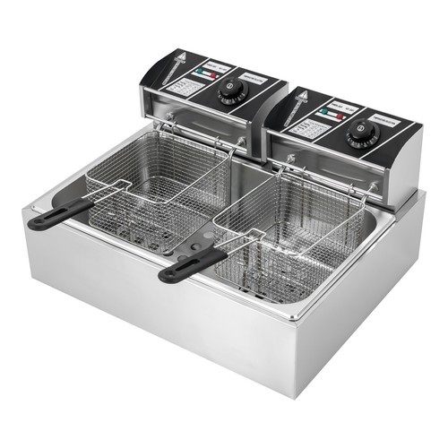 3400w Commercial Electric Deep Fryer 6l+6l Dual Tank Commercial W/ Fry Basket US