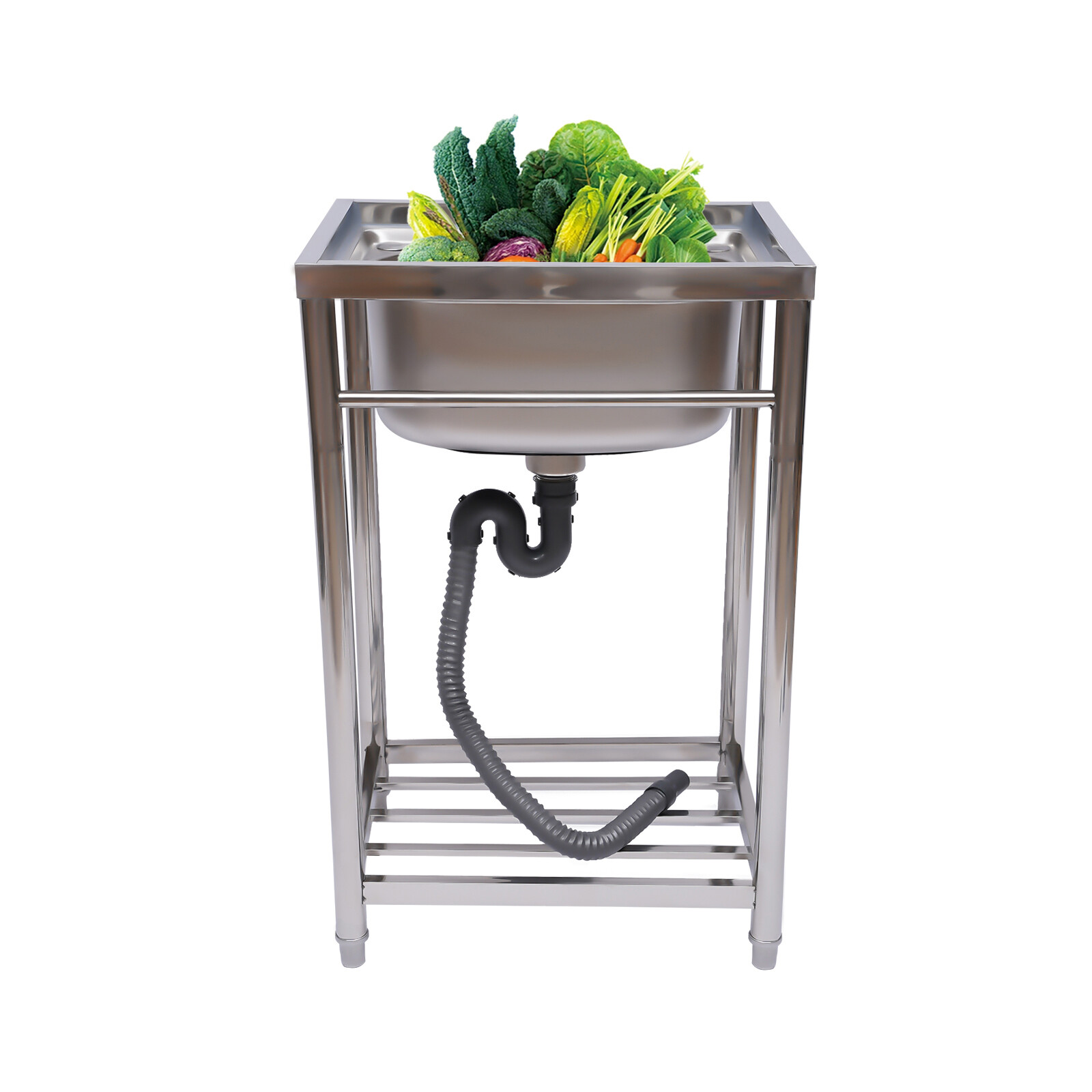 One Compartment Commercial Sink Stainless Steel for Garage, Restaurant, Kitchen