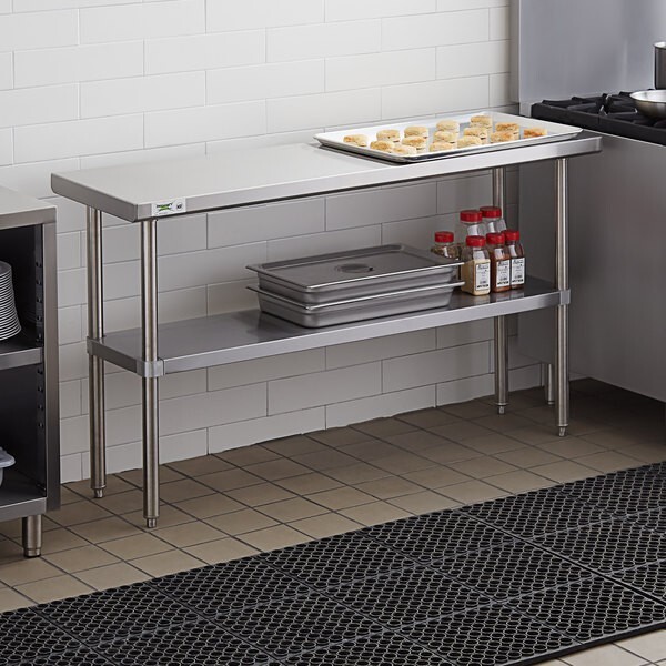 18″W x 36″L Stainless Steel Prep and Work Restaurant Table with Undershelf