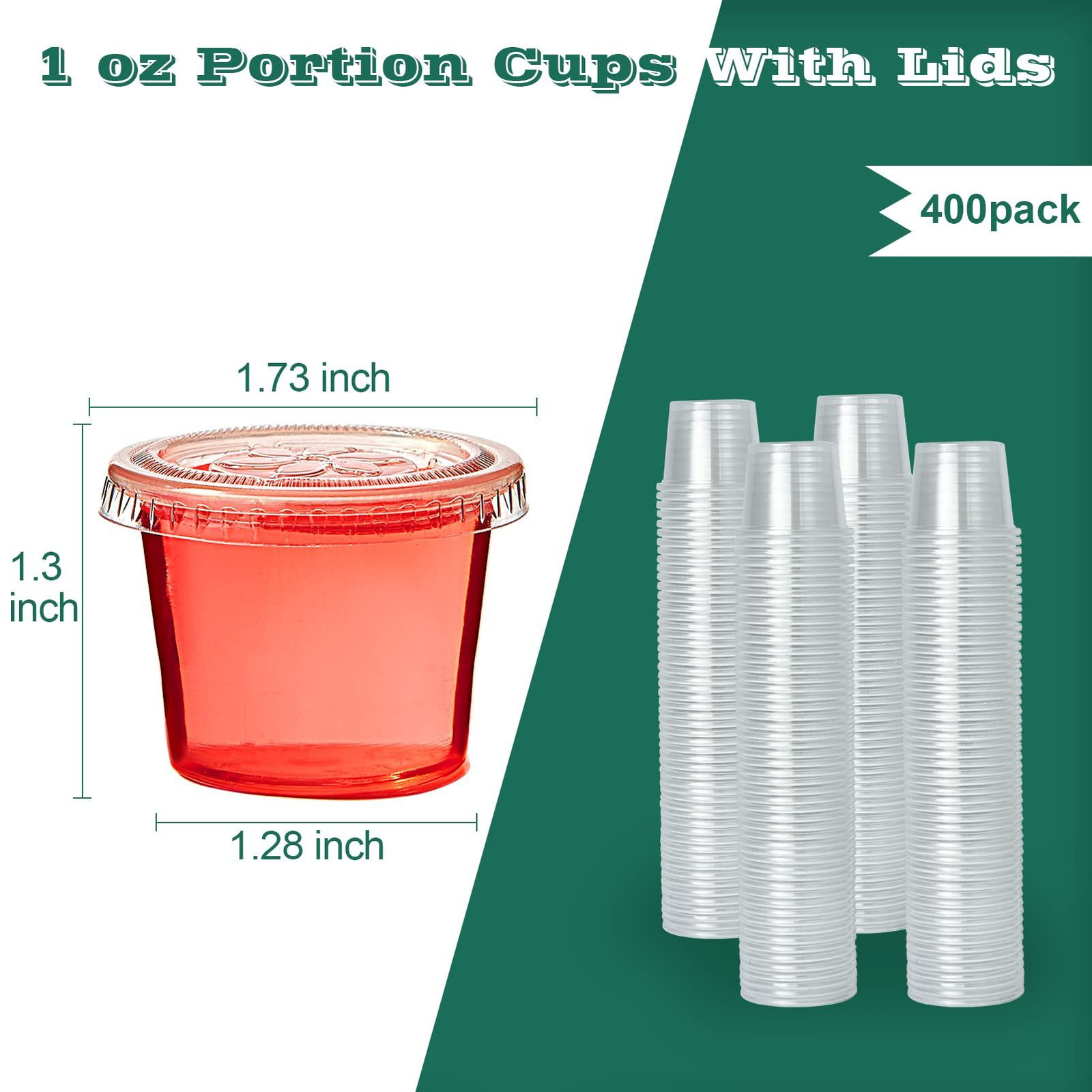 Lilymicky 400 Sets 1 oz Disposable Plastic 1 – 400 pack, 1 – 400 set