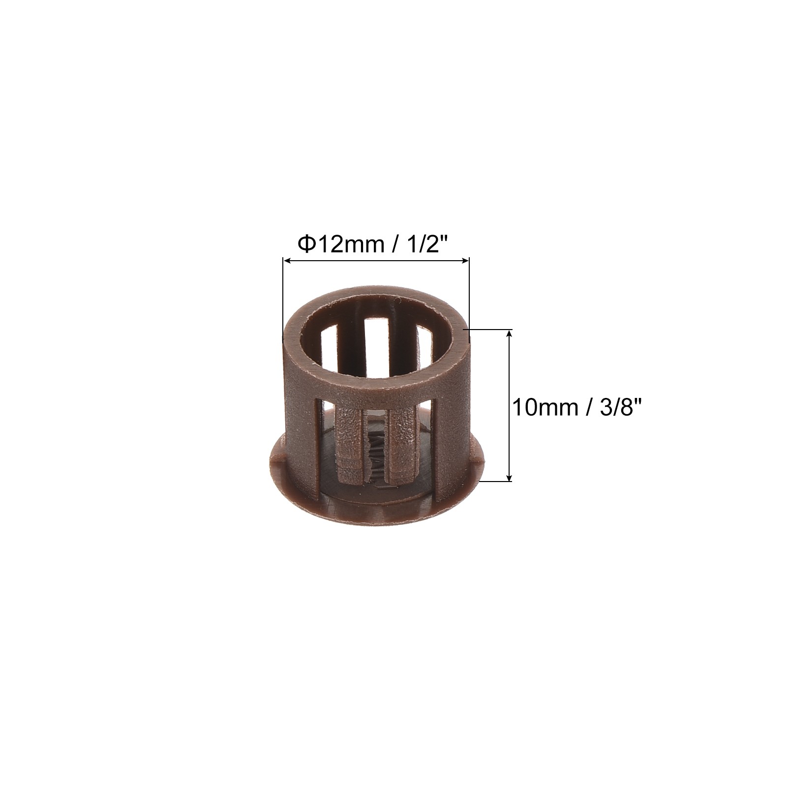 32Pcs 12mm Brown Nylon Plastic Round Locking Hole Plugs Insert End Cap