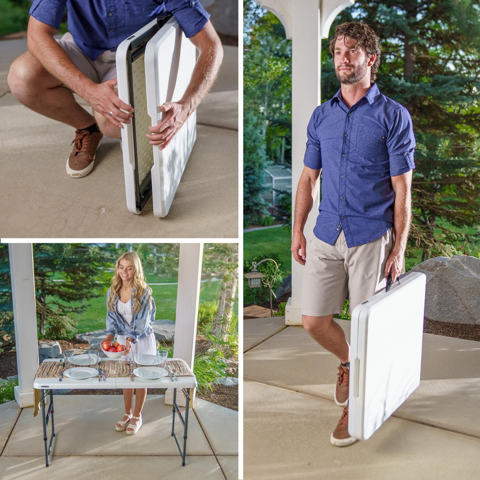 Lifetime 4-Ft Fold-in-Half Adjustable Table – Light Commercial