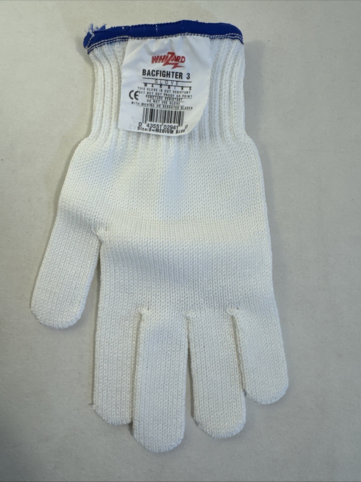 Wizard N.A. fighter 3 Glove Cut Resistant Size8 Medium Blue New