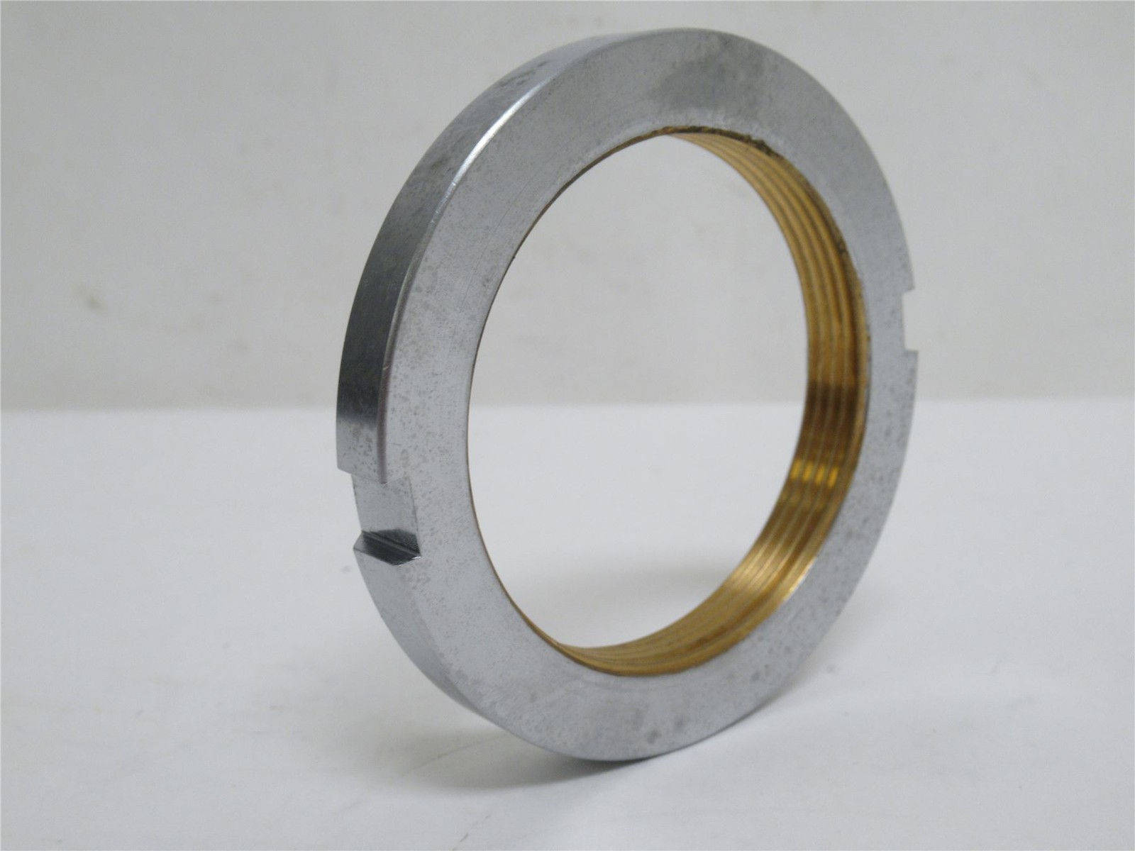 234190 New-No Box; Marel 534061 Slotted Nut; Plate Brass; 2-9/32″ID x 3-7/64″OD