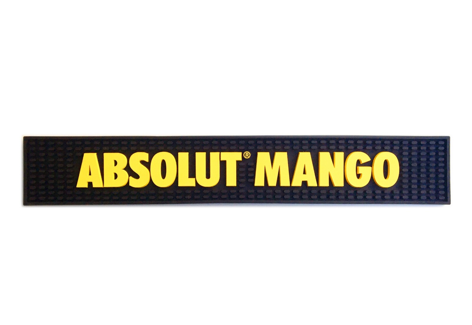 NEW Absolut Mango Vodka Black & Yellow Rubber Bar Mixing Spill Drip Rail Mat NEW