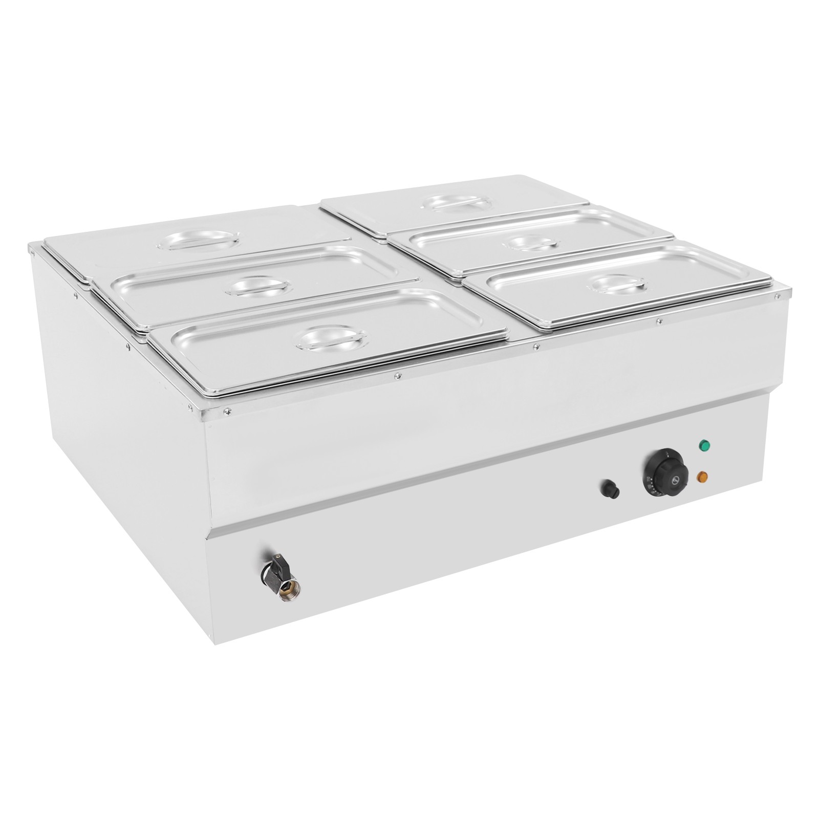 Stainless Steel Soup Warmer Electric Food Warmer 6-Pan Commercial Food Warmer