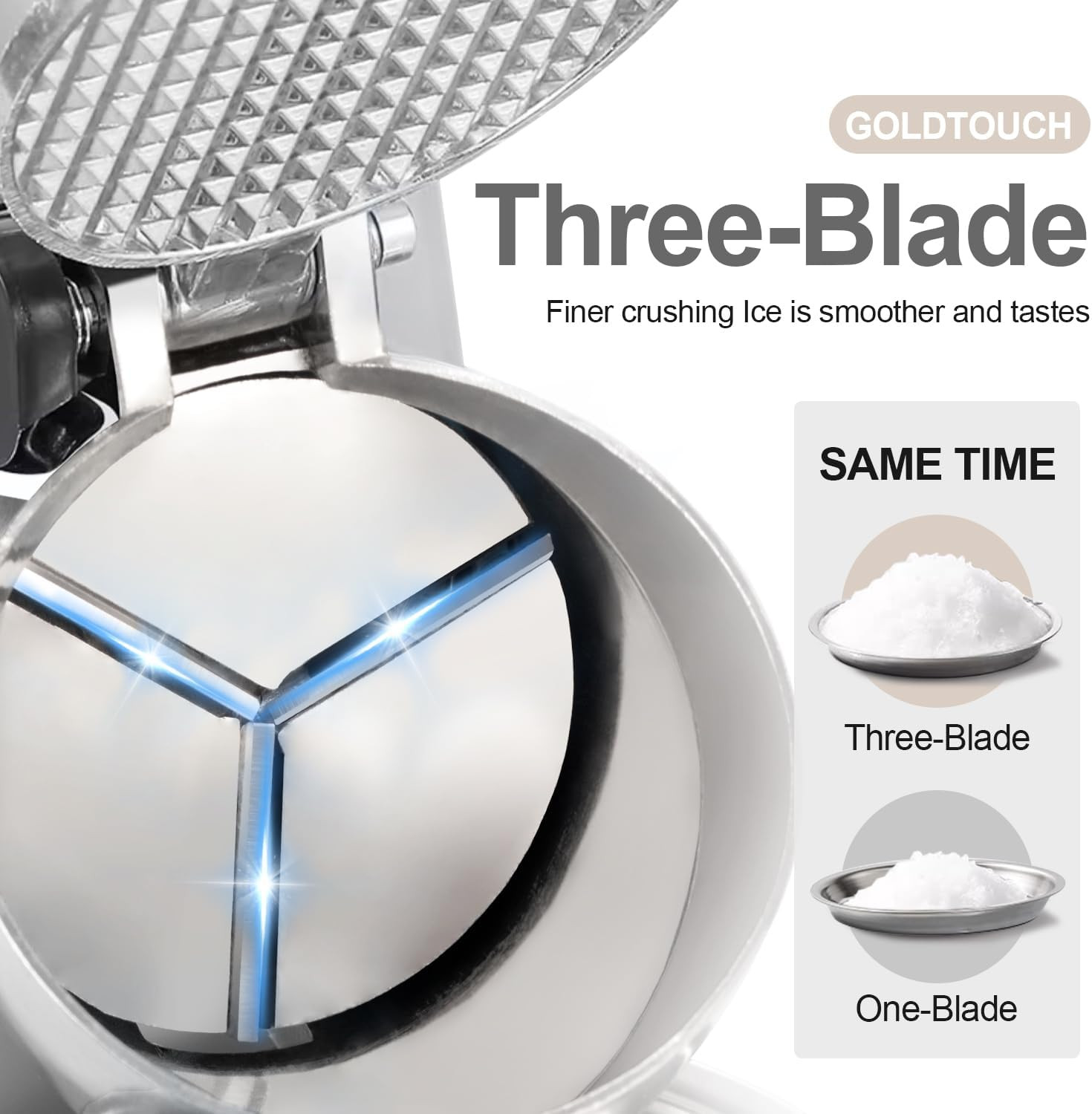 High-Performance Shaved Ice Machine with 3 Blades – 280Lbs/Hr Capacity