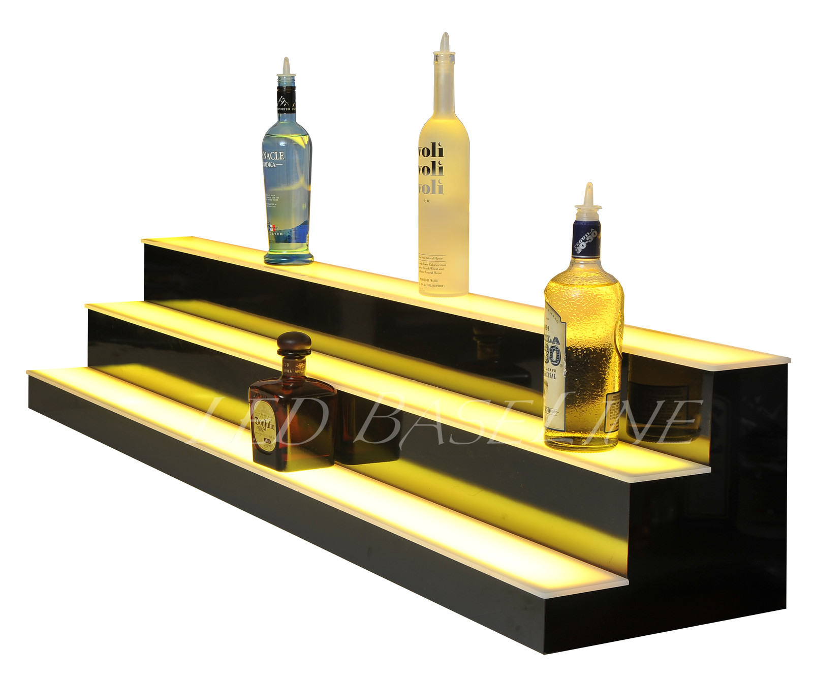 58″ LED Lighted Bar Shelving 3 Step Color changing Display Bottles