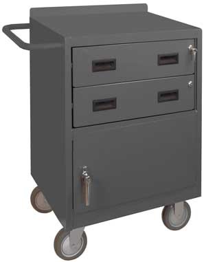 Durham 2201-95, 24″ Wide, 2 Drawer Mobile Bench Cabinet, 24″x18″x36.5″